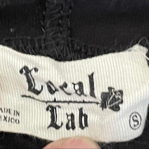 🌺 Local Lab Good Vibes Only Crop Pullover Black Streetwear Hoodie Size S - Picture 7 of 9